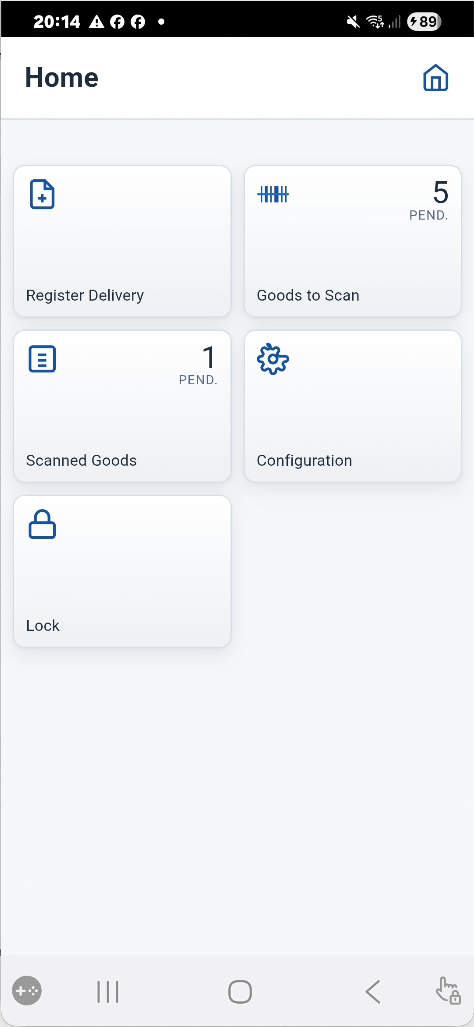 Goods receipt — homepage