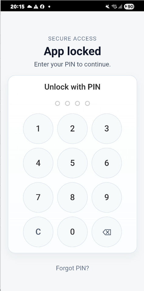 PIN code protection