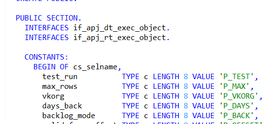 ABAP interfaces for Application Job Framework
