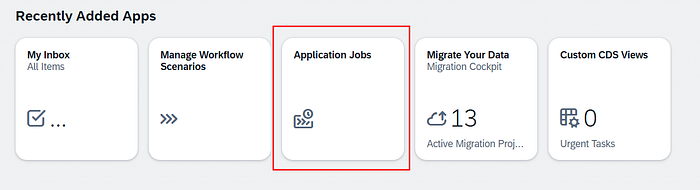 SAP Fiori app for scheduling application jobs